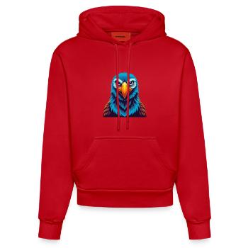 Albatross Colorful Kawaii Cartoon Character Pet - Organic Fitted Hoodie Made in EU - red - Front