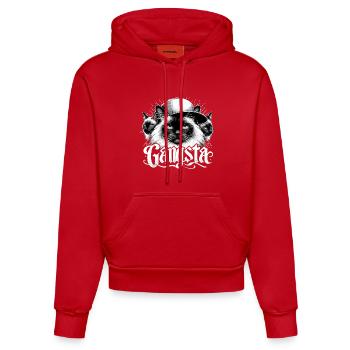 Sacred Birman Cat Birman Cat Trio Gangsta Gesche - Organic Fitted Hoodie Made in EU - red - Front