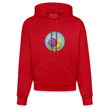 Snail Cute Kawaii Cartoon Clipart Animal Pet - Organic Fitted Hoodie Made in EU - red - Front