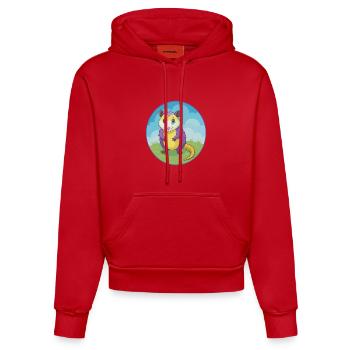 Opossum Niedliche Kawaii Cartoon Clipart Tier Haustier - Organic Fitted Hoodie Made in EU - Rot - Vorne