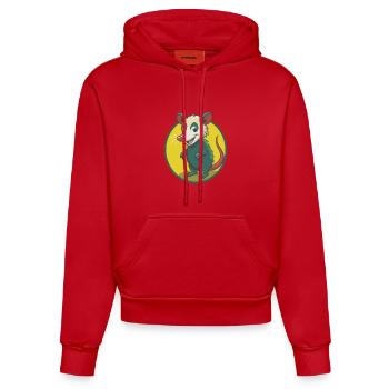 Opossum süße Kawaii Cartoon Clipart Haustier Tier - Organic Fitted Hoodie Made in EU - Rot - Vorne