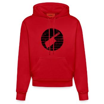 Hackbeil Skizze - Organic Fitted Hoodie Made in EU - Rot - Vorne