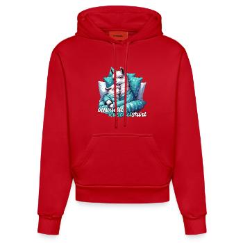 Offizielles Kuschelshirt Lama Lamas Geschenk - Organic Fitted Hoodie Made in EU - Rot - Vorne