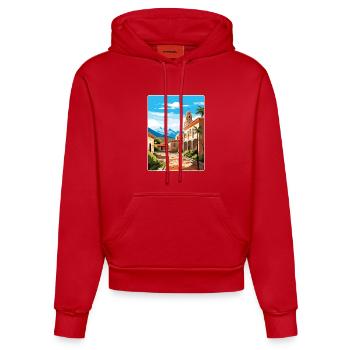 Corboda Argentina Travel Poster Souvenir Paint WPA - Organic Fitted Hoodie Made in EU - red - Front