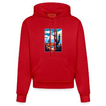 Saguaro Nationalpark Arizona Reiseposter WPA - Organic Fitted Hoodie Made in EU - Rot - Vorne