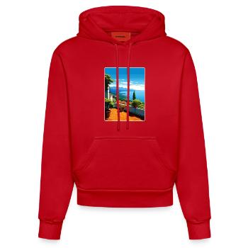 Ravello Italien Reise Poster Souvenir Malerei WPA - Organic Fitted Hoodie Made in EU - Rot - Vorne