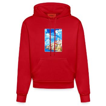 Astypalaia Griechenland Reise Poster Souvenir Farbe WPA - Organic Fitted Hoodie Made in EU - Rot - Vorne