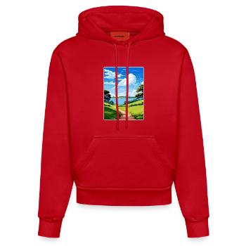 Mount Edgcumbe Country Park, Cornwall, England - Organic Fitted Hoodie Made in EU - Rot - Vorne