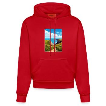 Channel Islands National Park California Travel - Organic Fitted Hoodie Made in EU - red - Front