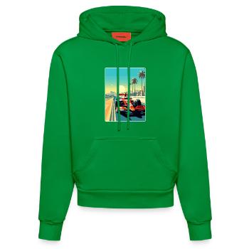 Abu Dhabi Circuit Motorsport Race Uae Travel Card - Organic Fitted Hoodie Made in EU - City Green - Vorne