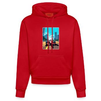 Sao Paulo Circuit Motorsport Rennen Brasilien Reisen - Organic Fitted Hoodie Made in EU - Rot - Vorne
