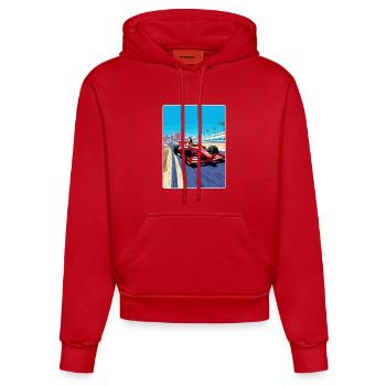 Manama Circuit Motorsport Race Bahrain Travel Card - Organic Fitted Hoodie Made in EU - Rot - Vorne