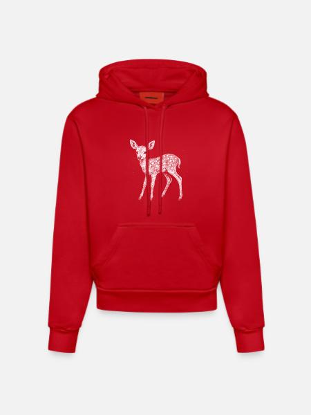 Faon - Sweat à capuche bio ajusté fabriqué en UE - rouge
