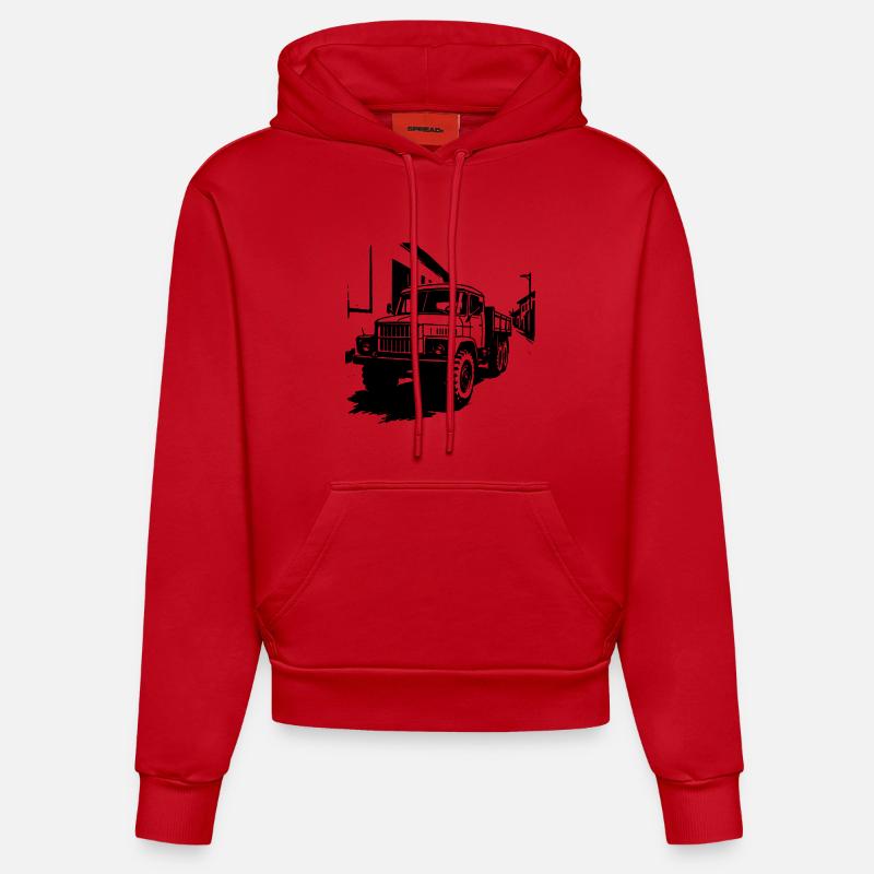 Géant d’acier de l’Est - Sweat à capuche bio ajusté fabriqué en UE - rouge