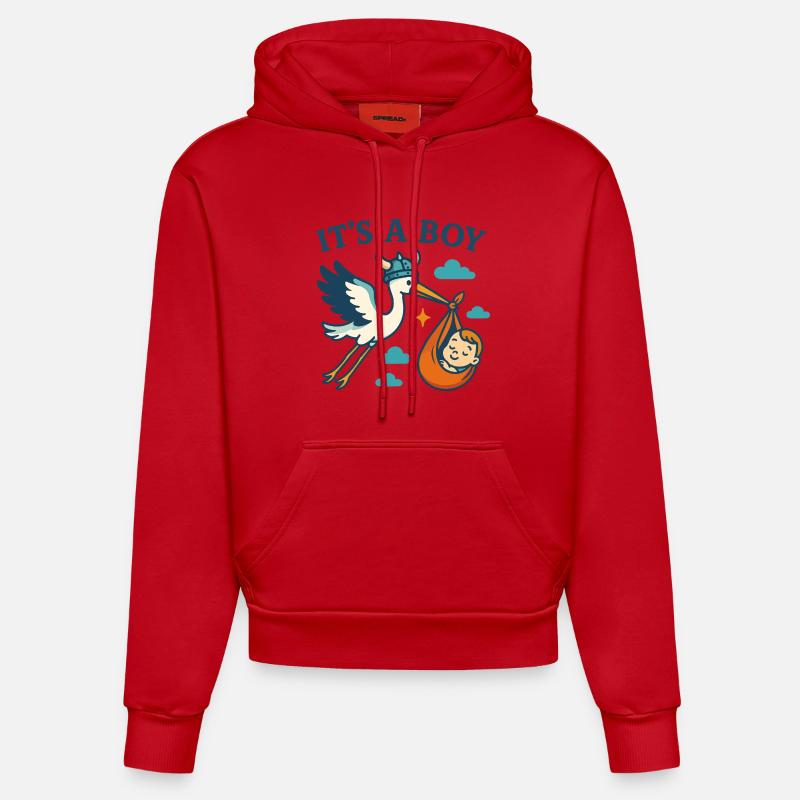 Arrivée du Viking Boy - Sweat à capuche bio ajusté fabriqué en UE - rouge