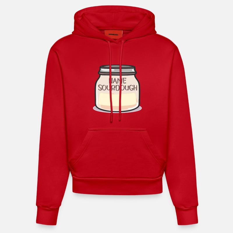 NOM LEVAIN - Sweat à capuche bio ajusté fabriqué en UE - rouge