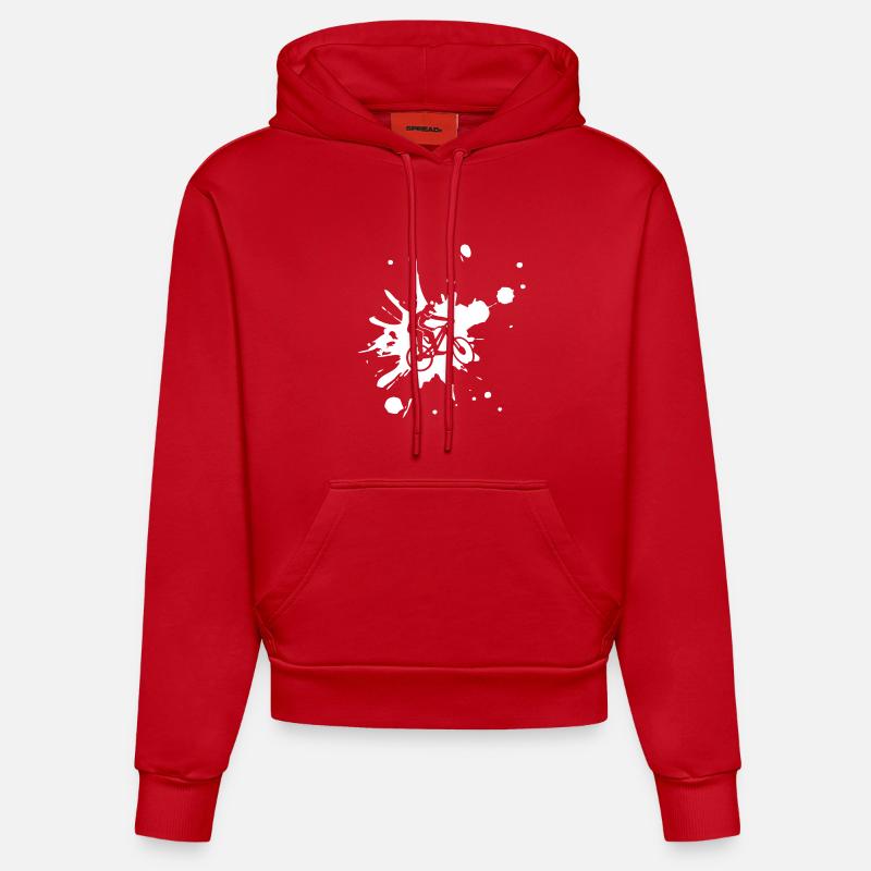 VTT Descente - Sweat à capuche bio ajusté fabriqué en UE - rouge