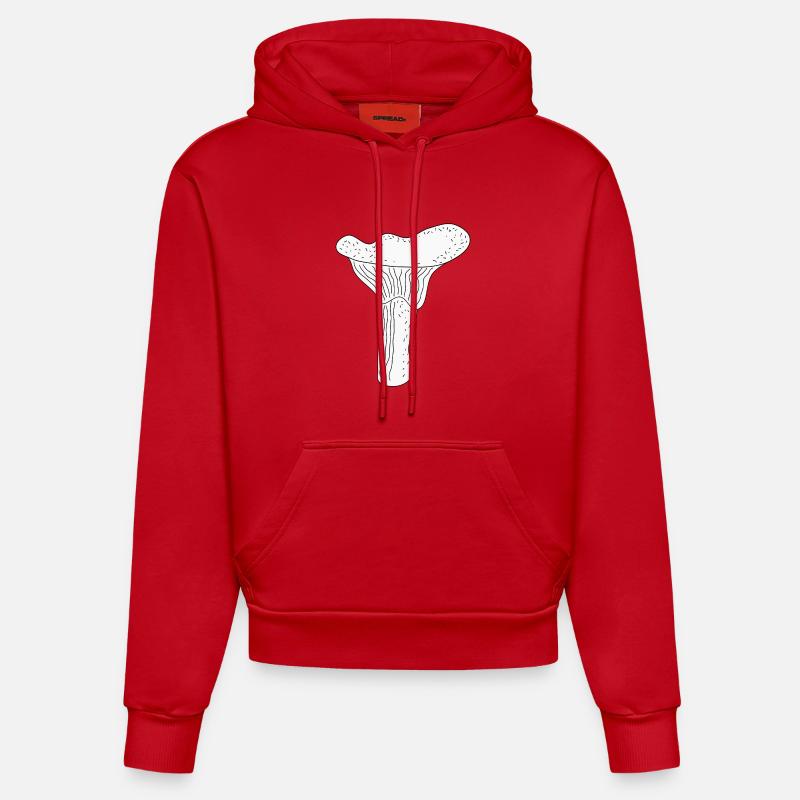 Girolles Champignons - Sweat à capuche bio ajusté fabriqué en UE - rouge