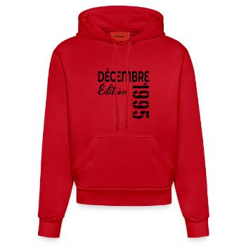 Joyeaux 31e Anniversaire Décembre 1995 - Sweat à capuche bio ajusté fabriqué en UE - rouge - Devant