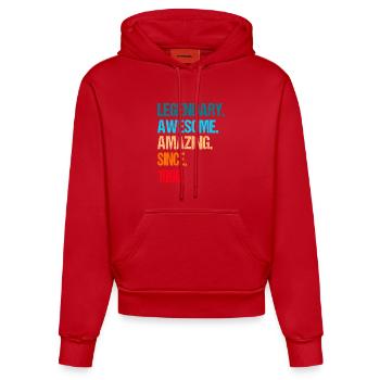 Legendary Awesome Since 1996 – 30th Birthday - Organic Fitted Hoodie Made in EU - red - Front