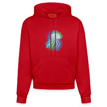 Zentangle-Qualle - Organic Fitted Hoodie Made in EU - Rot - Vorne
