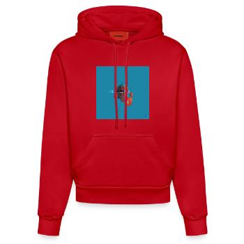 TEXTURA_DE_COLOR #28 - Organic Fitted Hoodie Made in EU - Rot - Vorne