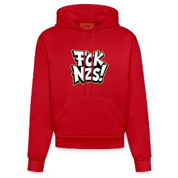 FCK NZS Statement gegen Rassismus - Organic Fitted Hoodie Made in EU - Rot - Vorne