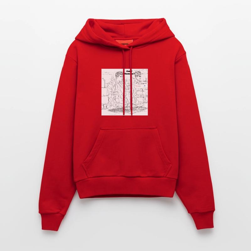 Mensch oder Roboter Organic Fitted Hoodie Made in EU