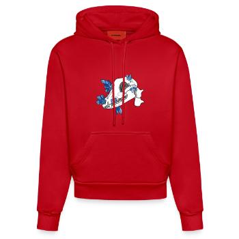 Crystal Skull - Canidae (by Leni Riosa) - Organic Fitted Hoodie Made in EU - red - Front