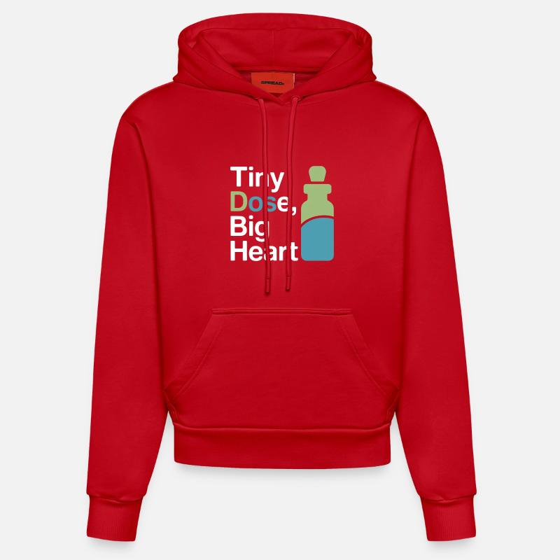 Praticien Micro-Dose Clinique Certifié Vêtements - Sweat à capuche bio ajusté fabriqué en UE - rouge