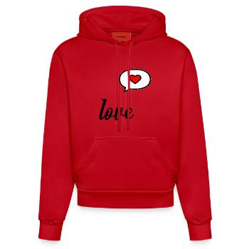 Valentinstags-Liebesherz - Organic Fitted Hoodie Made in EU - Rot - Vorne