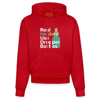 Certified Clinical Titration Specialist Apparel  - Organic Fitted Hoodie Made in EU - red - Front