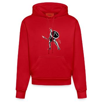 Spartan Sword Shield Mascot Spartan Legend - Organic Fitted Hoodie Made in EU - red - Front