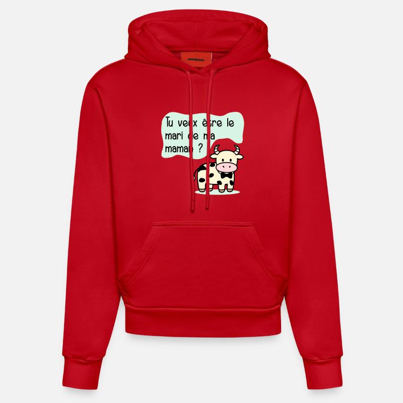 Proposition de Mariage Maman - Sweat à capuche bio ajusté fabriqué en UE - rouge