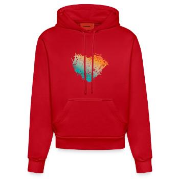 Heart - Organic Fitted Hoodie Made in EU - red - Front