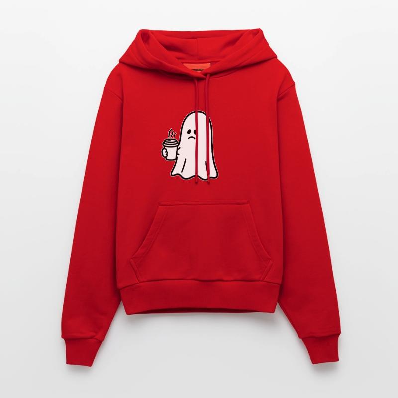 Geist Kaffee Halloween Süßes oder Saures Organic Fitted Hoodie Made in EU