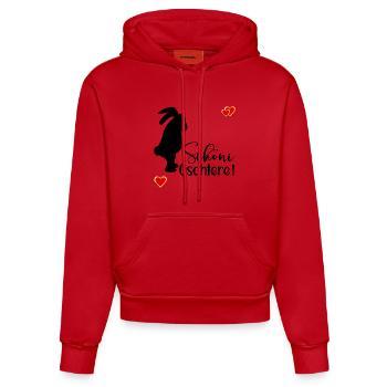 Schöne Ostern Schweiz - Organic Fitted Hoodie Made in EU - Rot - Vorne