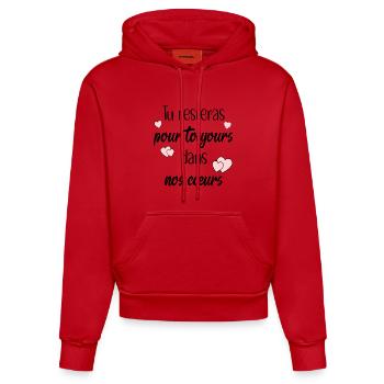 à jamais - Sweat à capuche bio ajusté fabriqué en UE - rouge - Devant
