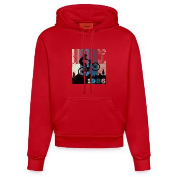 Millésime 1986 - Sweat à capuche bio ajusté fabriqué en UE - rouge - Devant