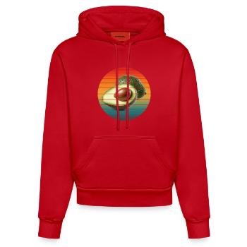 Avocadofrucht - Organic Fitted Hoodie Made in EU - Rot - Vorne
