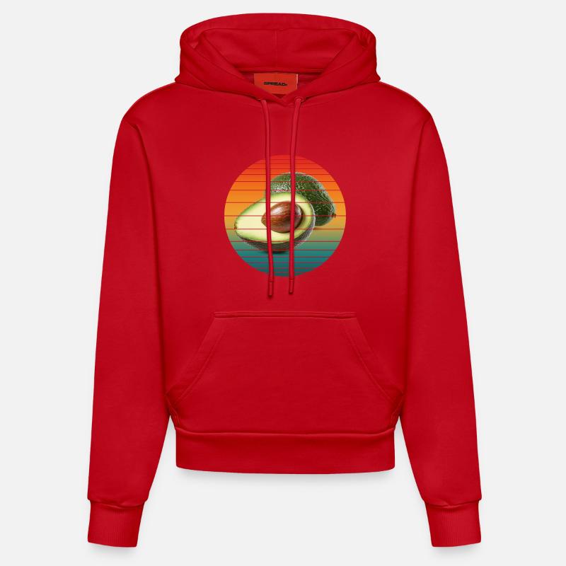 Fruit de l’avocat - Sweat à capuche bio ajusté fabriqué en UE - rouge