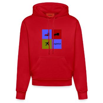 Logistik Vierfeld Transport - Organic Fitted Hoodie Made in EU - Rot - Vorne