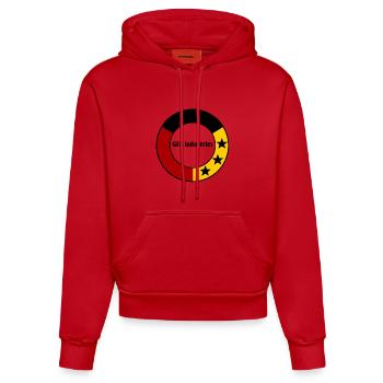 Germany black red gold - Organic Fitted Hoodie Made in EU - red - Front