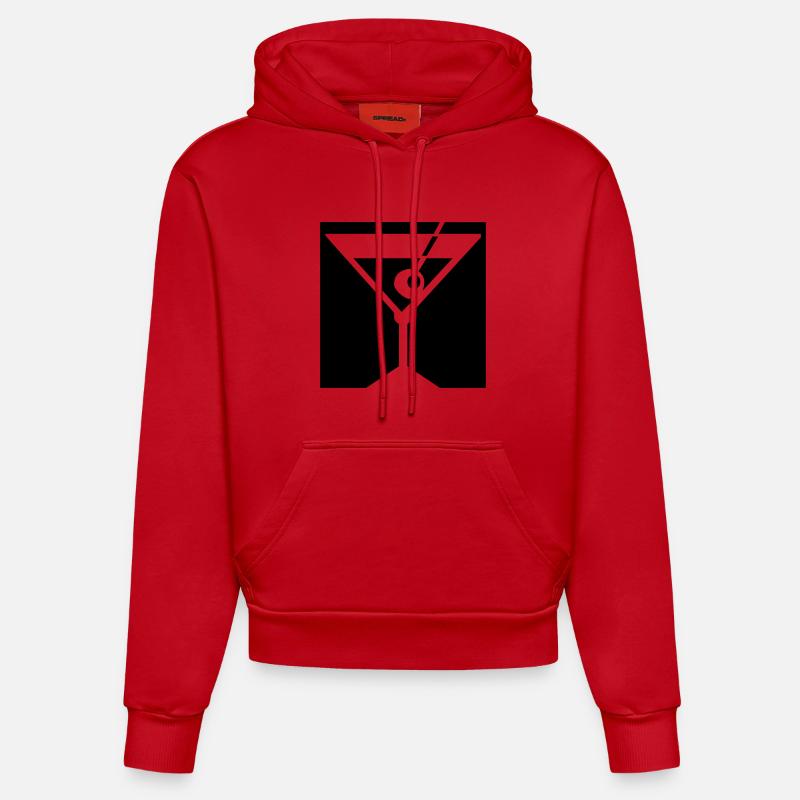 Cocktail - Sweat à capuche bio ajusté fabriqué en UE - rouge