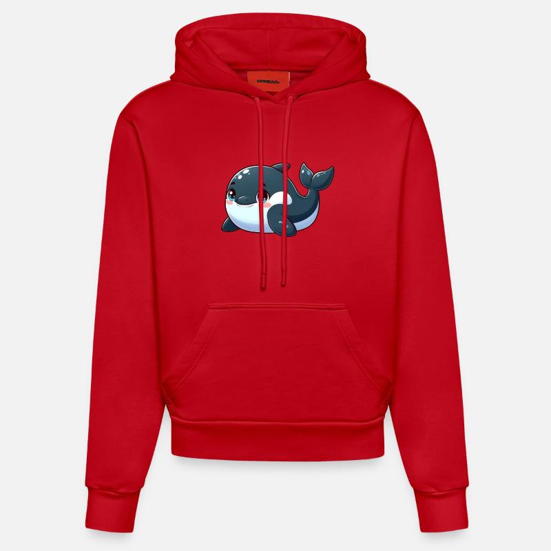 orque - Sweat à capuche bio ajusté fabriqué en UE - rouge