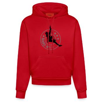 1012_rope_climbing_frau - Organic Fitted Hoodie Made in EU - Rot - Vorne