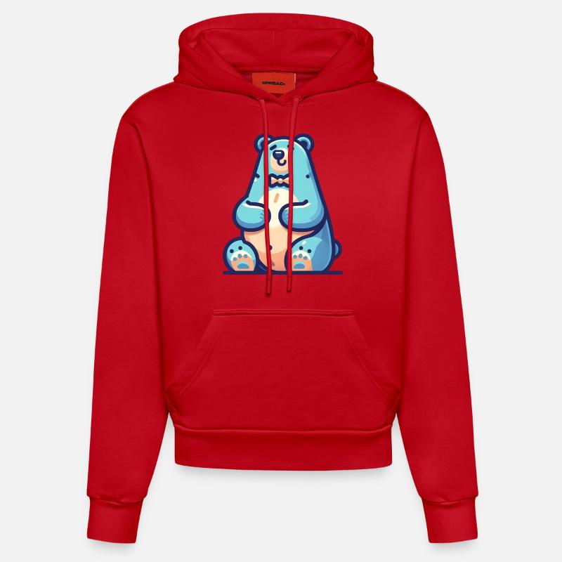 Ours de glace cool - Sweat à capuche bio ajusté fabriqué en UE - rouge