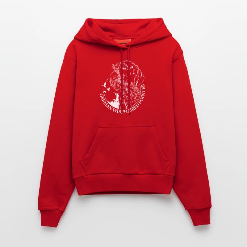 German Wirehaired Pointer Jagdhunde Jäger Wilsigns Organic Fitted Hoodie Made in EU