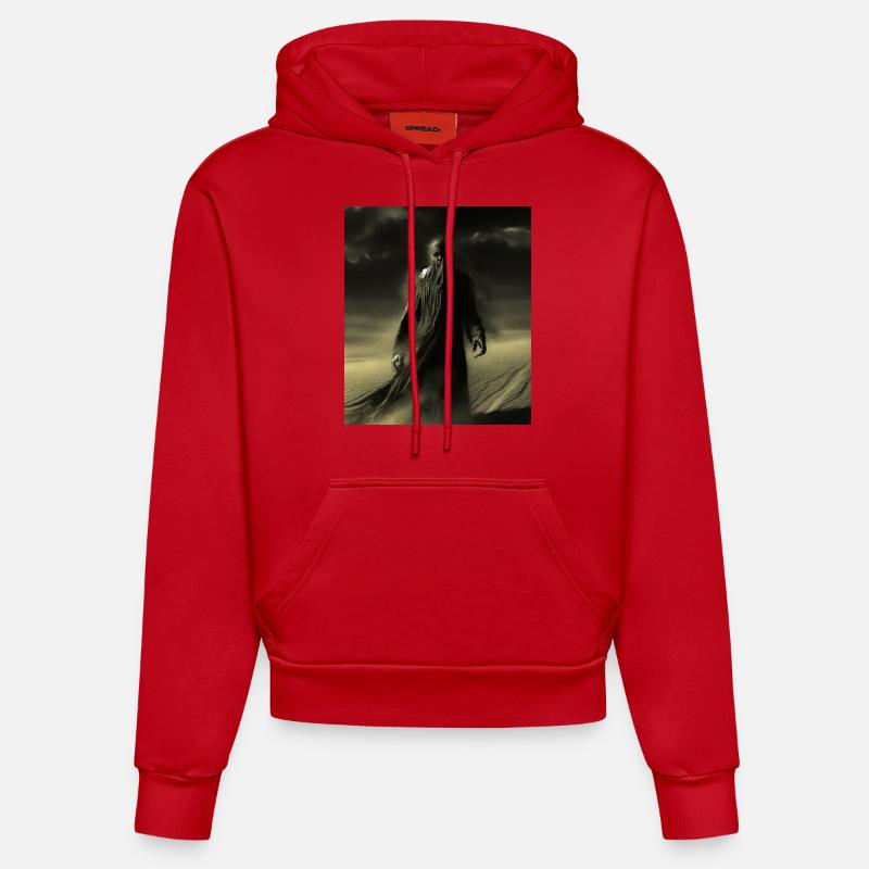 Marchand de sable 2 - Sweat à capuche bio ajusté fabriqué en UE - rouge