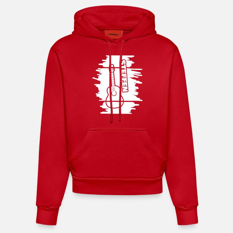 Guitare Steffen - Sweat à capuche bio ajusté fabriqué en UE - rouge
